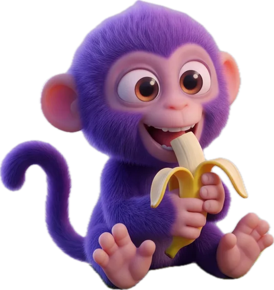 Berry holding a peeled banana